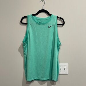 Nike Green Sleeveless Tank Top with Black Swoosh